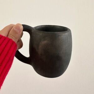 BROTHER VELLIES “SOMETHING SPECIAL” Midnight Black Clay Mug, Handmade in Oaxaca